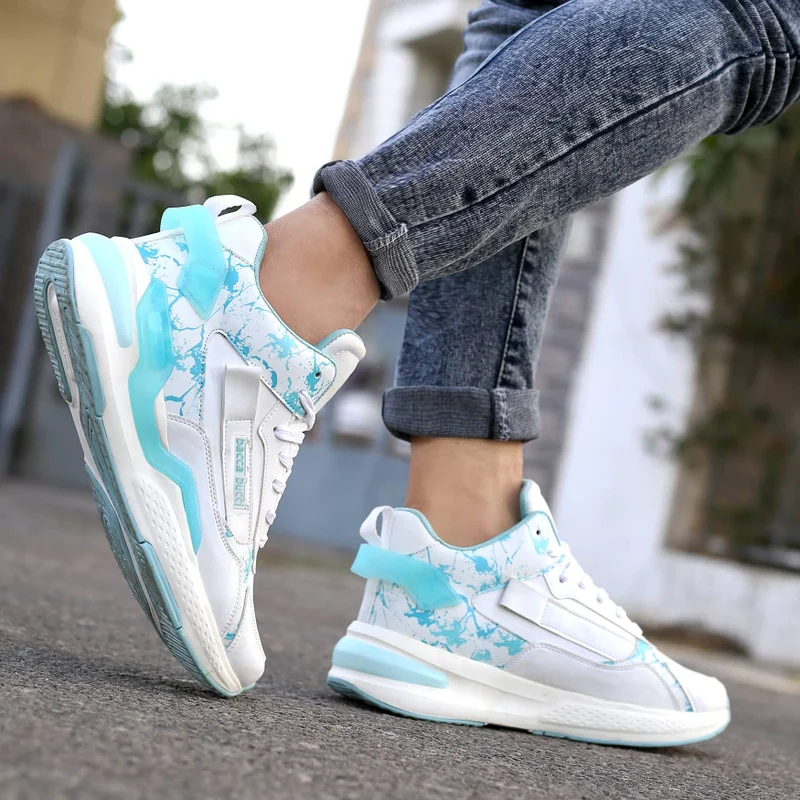 Bacca Bucci Sea Green Veera Athletic Mid Top White Sneakers for Men | Best Price UAE